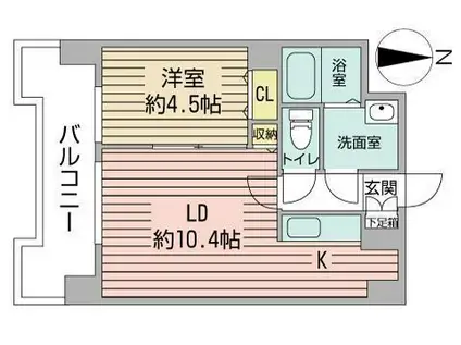UURコート札幌北三条(1LDK/11階)の間取り写真