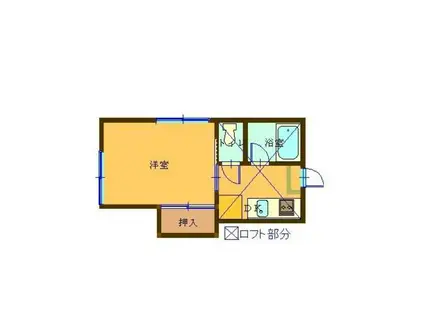 ビラ山富士(1K/1階)の間取り写真