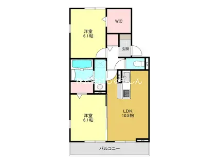 シリウス(2LDK/1階)の間取り写真