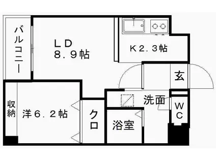 LAUREL COURT 常盤(1LDK/14階)の間取り写真