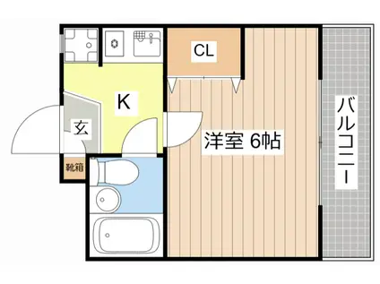 ゆめのこーぽ(1K/2階)の間取り写真