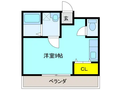 センチュリー21金田 G棟(ワンルーム/1階)の間取り写真