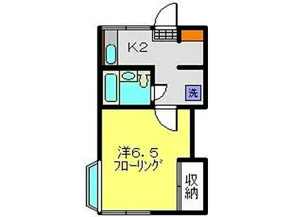 ペアシティ日吉 A棟(1K/2階)の間取り写真
