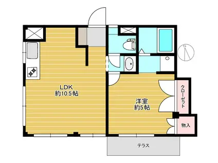 モンテハビタ(1LDK/1階)の間取り写真