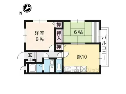 グルミエール大谷Ⅱ(2LDK/1階)の間取り写真