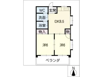 アーバンハイツ太田(2DK/4階)の間取り写真