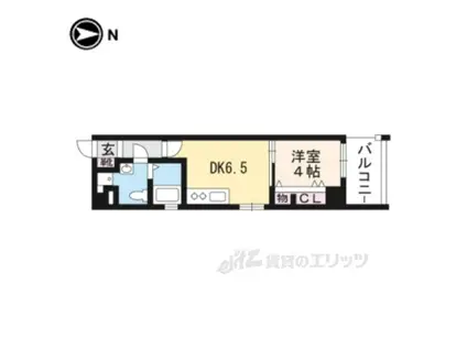 ORYZA三条西洞院(1DK/3階)の間取り写真