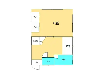 石垣荘(1K/2階)の間取り写真