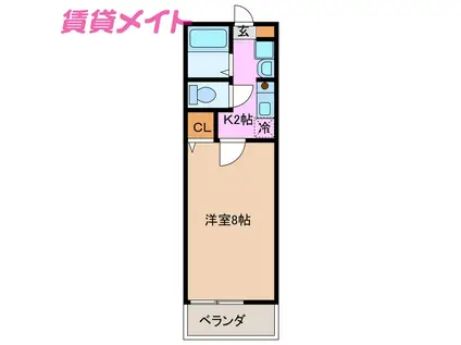 ジュネス久居(1K/1階)の間取り写真