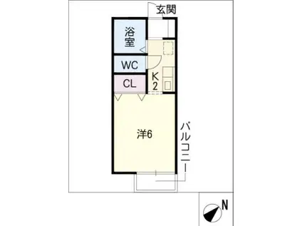 セジュール康霜(1K/1階)の間取り写真
