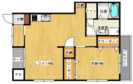 サンハイツ府中(1LDK/1階)の間取り写真