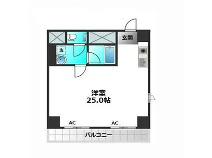 ループ北町(ワンルーム/2階)の間取り写真