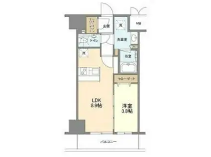 アーバス天満橋(1LDK/8階)の間取り写真