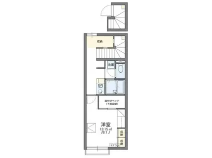 レオパレスシュウI(1K/2階)の間取り写真