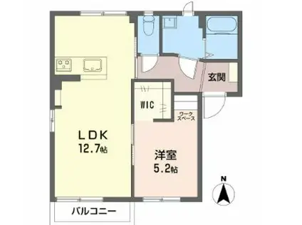 フレグランスFOREVER E(1LDK/1階)の間取り写真