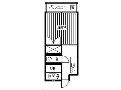 ヴィルセゾンJ3(1K/4階)の間取り写真