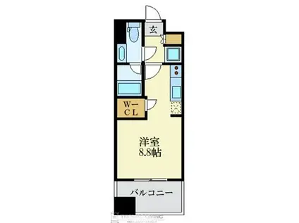 パークアクシス福岡県庁前(ワンルーム/6階)の間取り写真