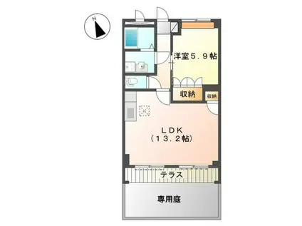 コムス・エルアール(1LDK/1階)の間取り写真