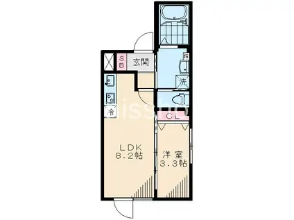 モデリスタ本所吾妻橋(1LDK/1階)の間取り写真