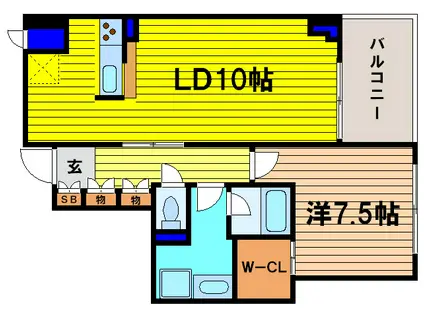 アーデンタワー福島ウエスト(1LDK/12階)の間取り写真