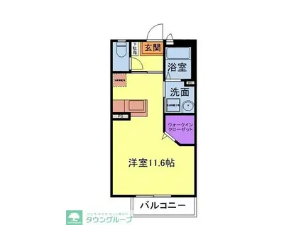 エトワール(ワンルーム/1階)の間取り写真