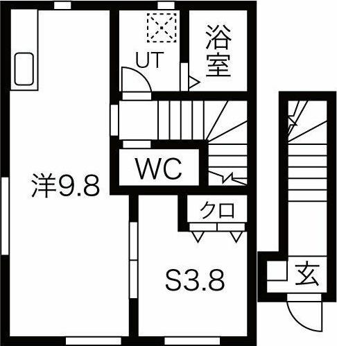 MONCIEL(1LDK/2階)の間取り写真