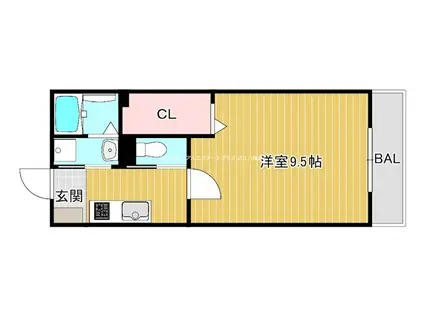 ソレーユ・M(1K/2階)の間取り写真