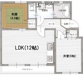 なるみグリーンコーポ(2LDK/3階)の間取り写真