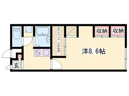 シティライフ保城II(1K/1階)の間取り写真