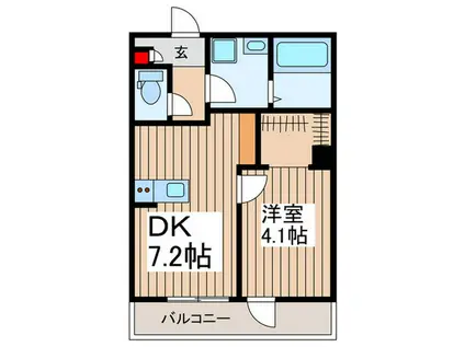 KOMA上尾五番町(1DK/2階)の間取り写真