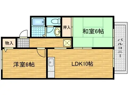トゥインクルII(2LDK/1階)の間取り写真