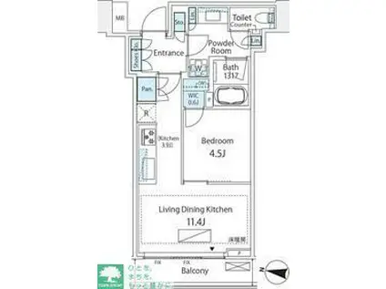 パークコート渋谷 ザ タワー(1LDK/5階)の間取り写真