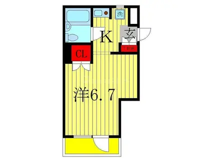 ジュネパレス松戸第51(1K/1階)の間取り写真