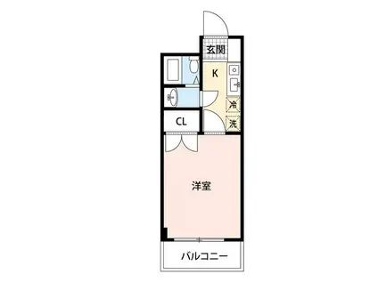 グランデュールアサノ(1K/4階)の間取り写真