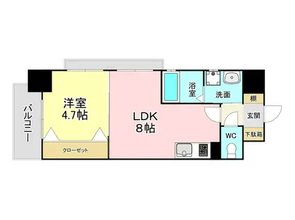 レジナスイート田町(1LDK/2階)の間取り写真