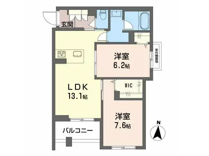 セレーノ野田(2LDK/3階)の間取り写真