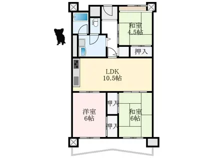 泉北若松台AB壱号棟(3LDK/2階)の間取り写真