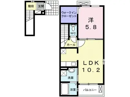 ＪＲ山田線 千徳駅 徒歩29分 2階建 築14年(1LDK/2階)の間取り写真