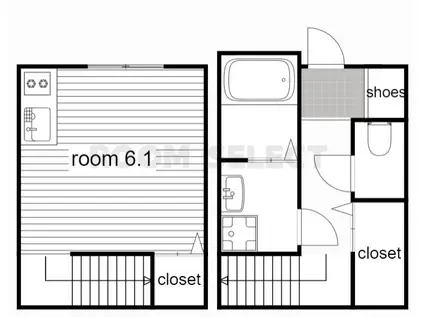 LECOCON岩塚(ワンルーム/1階)の間取り写真
