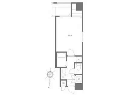 ル・リオン両国(1K/6階)の間取り写真