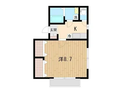 サニーコートII(1K/1階)の間取り写真