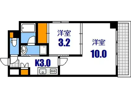 MELLROSE (2K/4階)の間取り写真