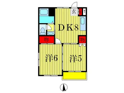 ピア31(2DK/2階)の間取り写真