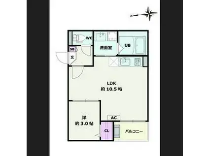 JACK MATOBAIV(1LDK/2階)の間取り写真