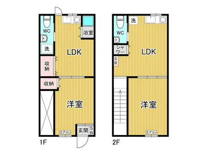 パークサイド菊水(1LDK/1階)の間取り写真