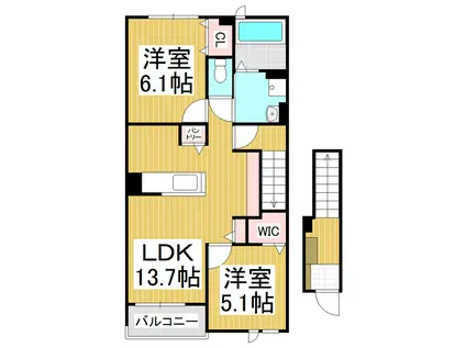 アドヴァンス立石(2LDK/2階)の間取り写真