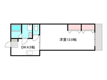 ブルックランズFビル(1DK/4階)の間取り写真