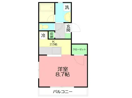グランドエリスI(1K/1階)の間取り写真