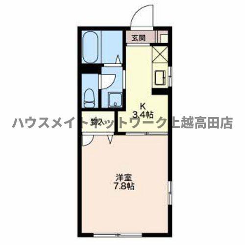 アークフラッティ(1K/2階)の間取り写真