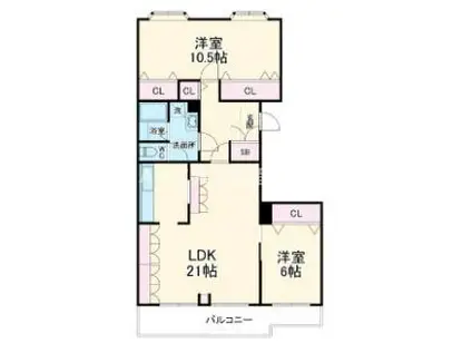 さざなみプラザ22号棟(2LDK/7階)の間取り写真